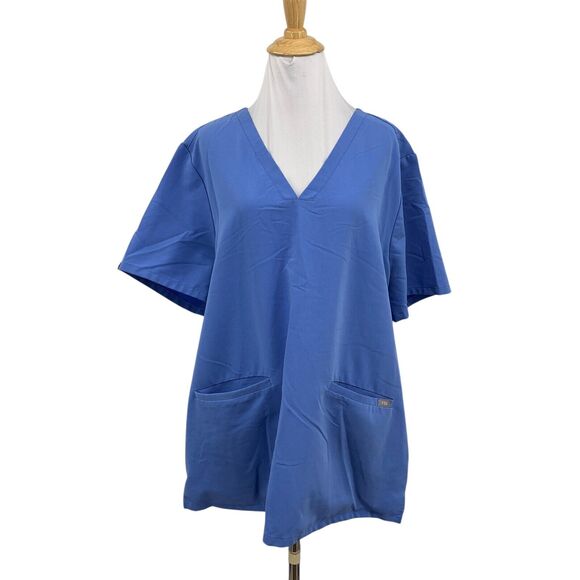 Figs Top Womens 2XL XXL Casma Pockets Scrub Short Sleeve V Neck Medical Shirt - Picture 1 of 12